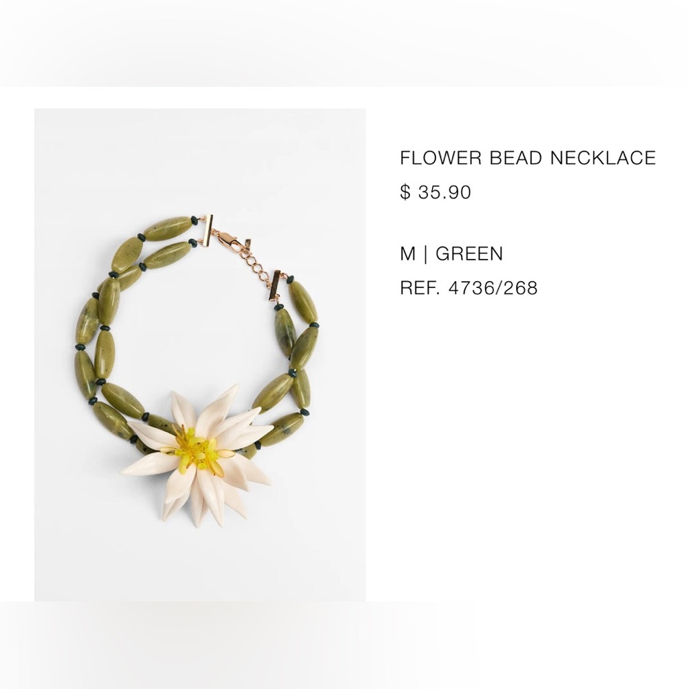 Zara flower bead choker necklace and bracelet - Picture 6 of 7
